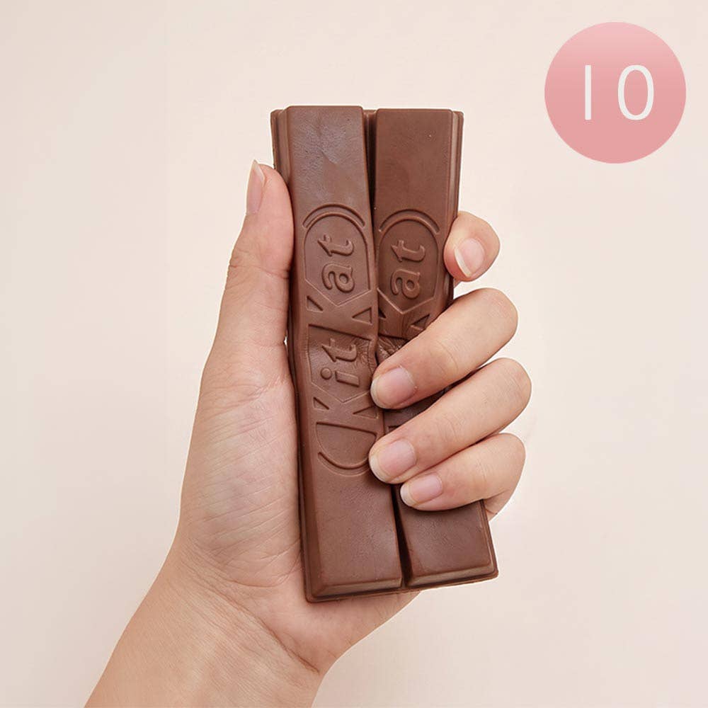 10PCS - Chocolate Bar Squeeze Squishy Stress Relief Toy
