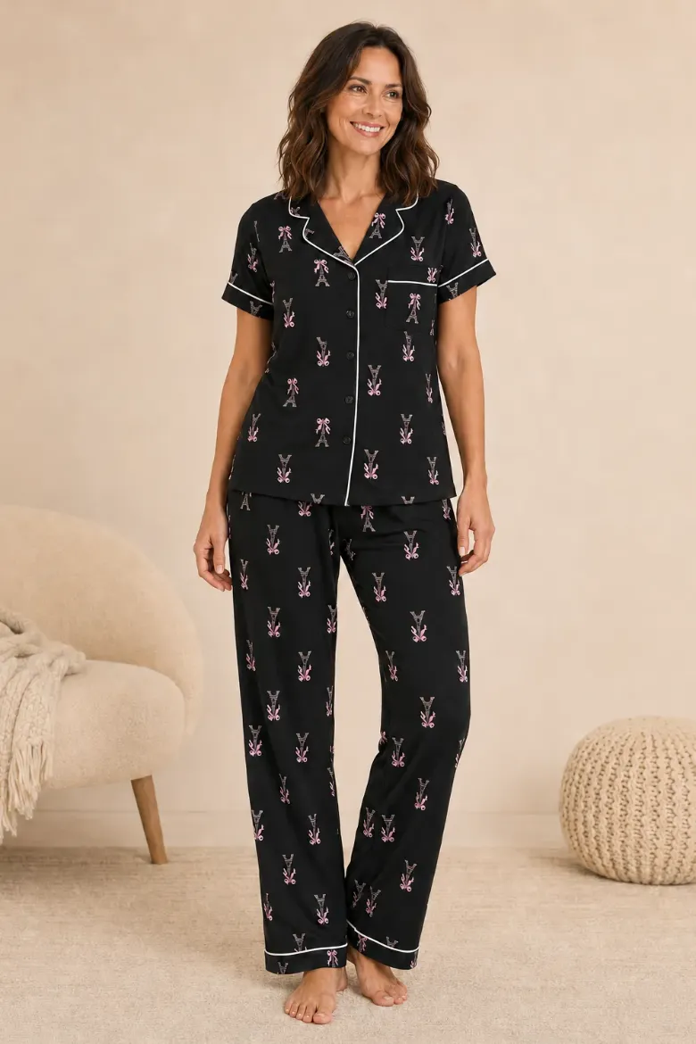 S/S YUMMY TOP & PULL ON PANT PJ SET