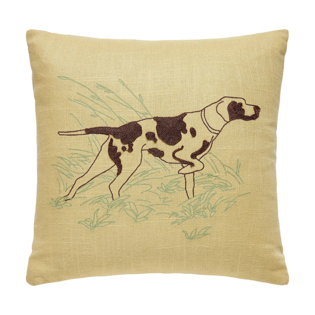 CAMP WANDAWEGA POINTER CHAINSTITCHED PILLOW- Camp W