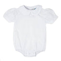 Girls Short Sleeve Peter Pan Collar Bodysuit