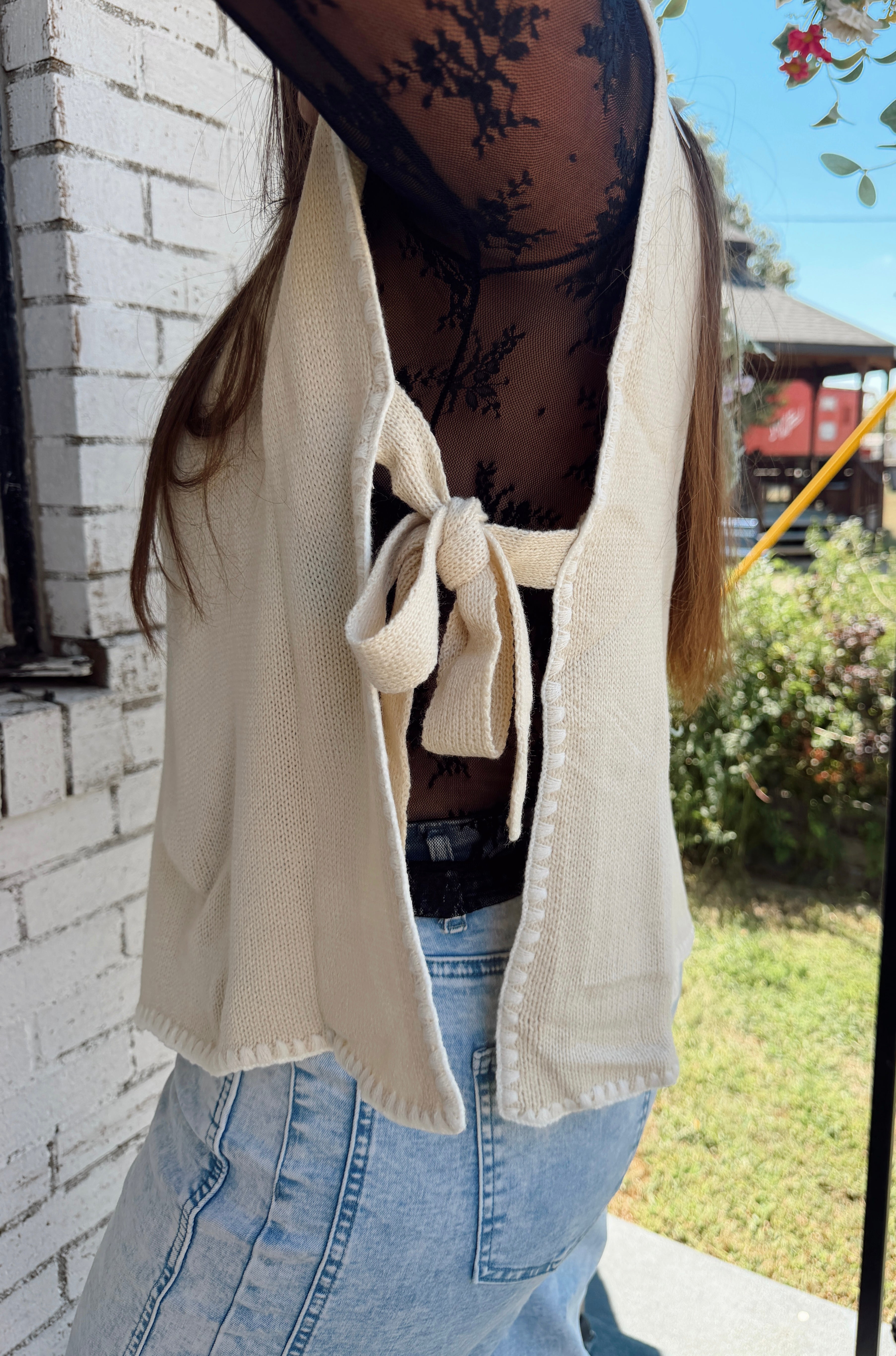 Bow Tie Sleeveless Knit Vest