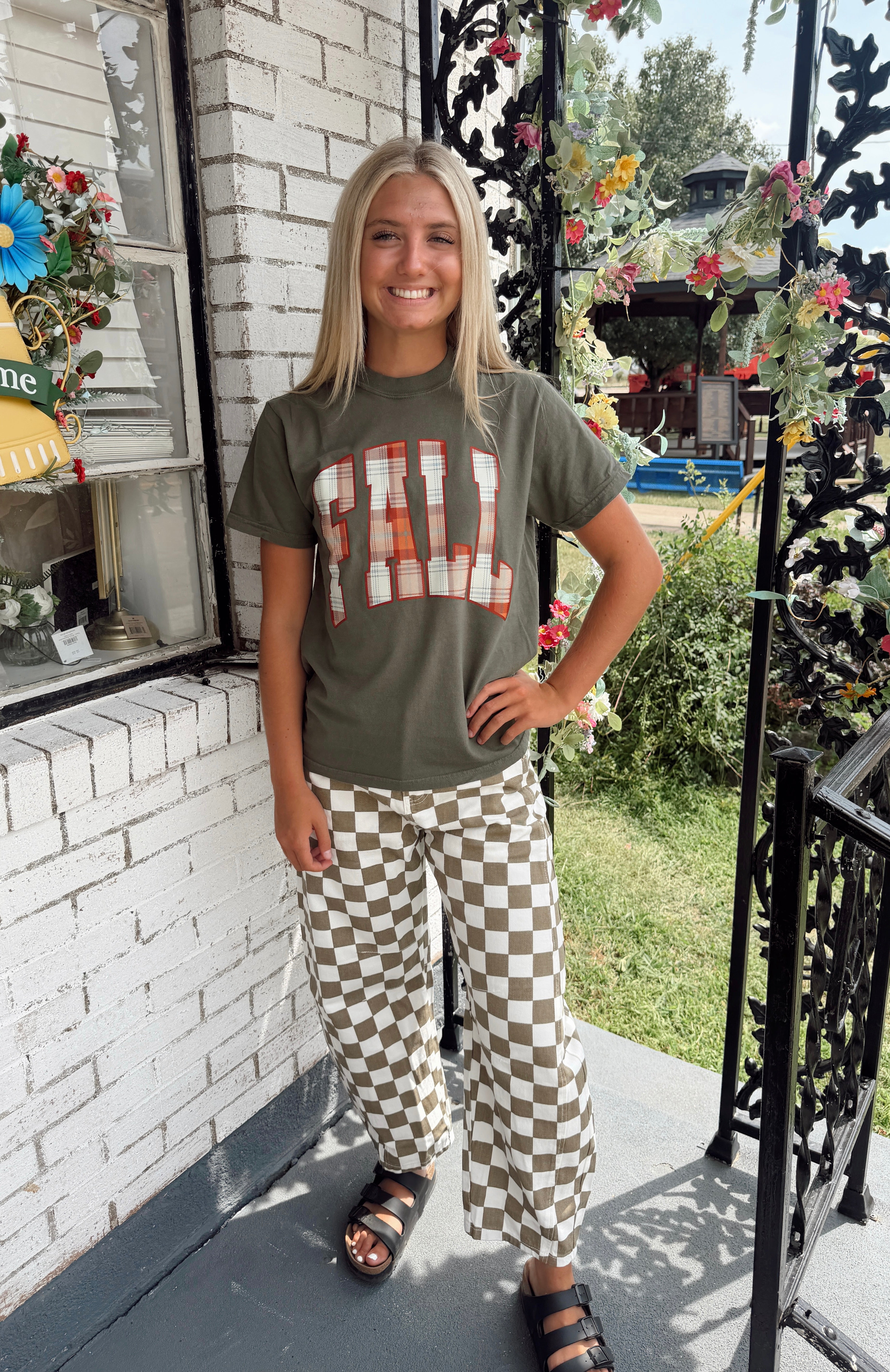 SAGE FALL PLAID TEE