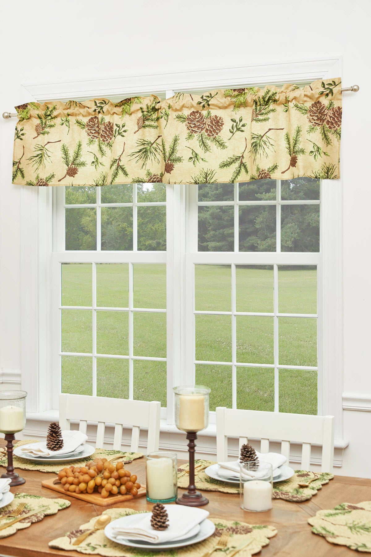 Woodland Retreat Pinecone Valance