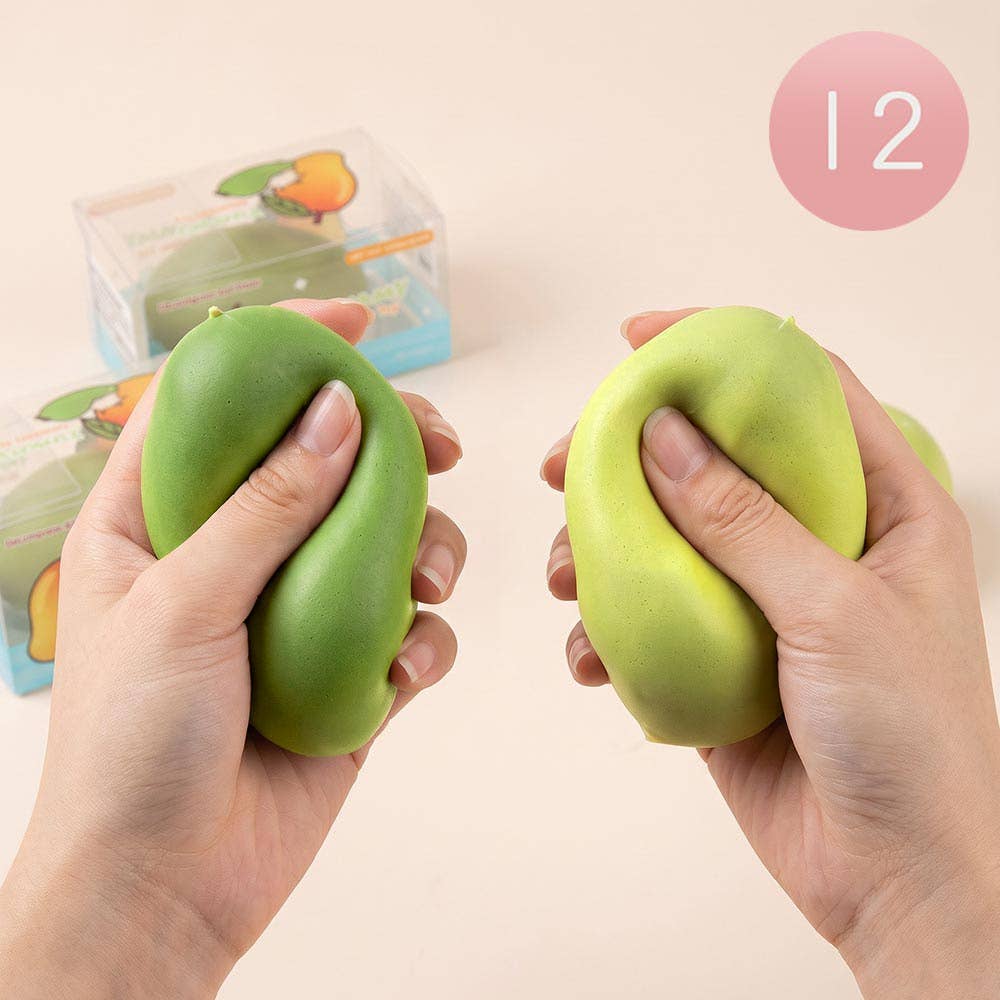12PCS - ASMR Crunchy Color Change Mango Squeeze Squishy Stress Relief Toy