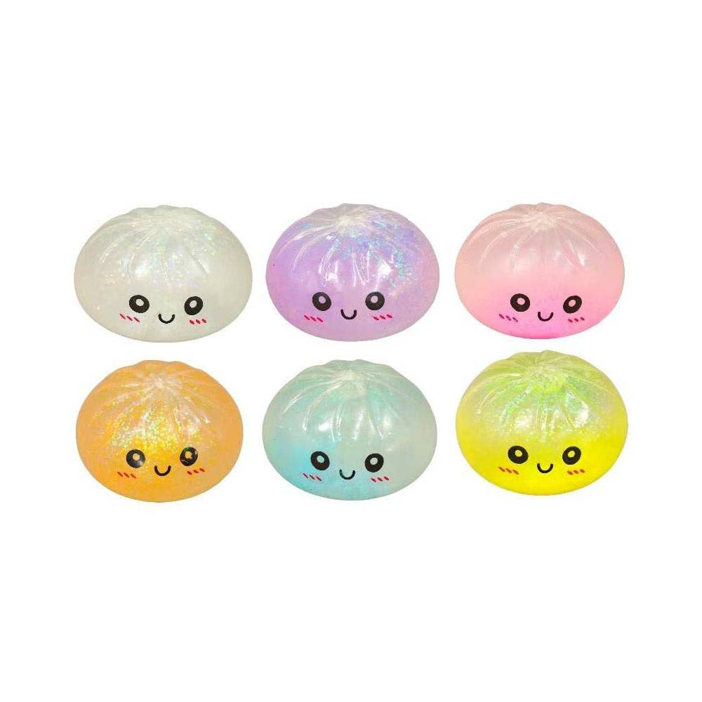 12PCS - Glow In The Dark Bao Bun Dumpling Squeeze Squishy Stress Relief Toy