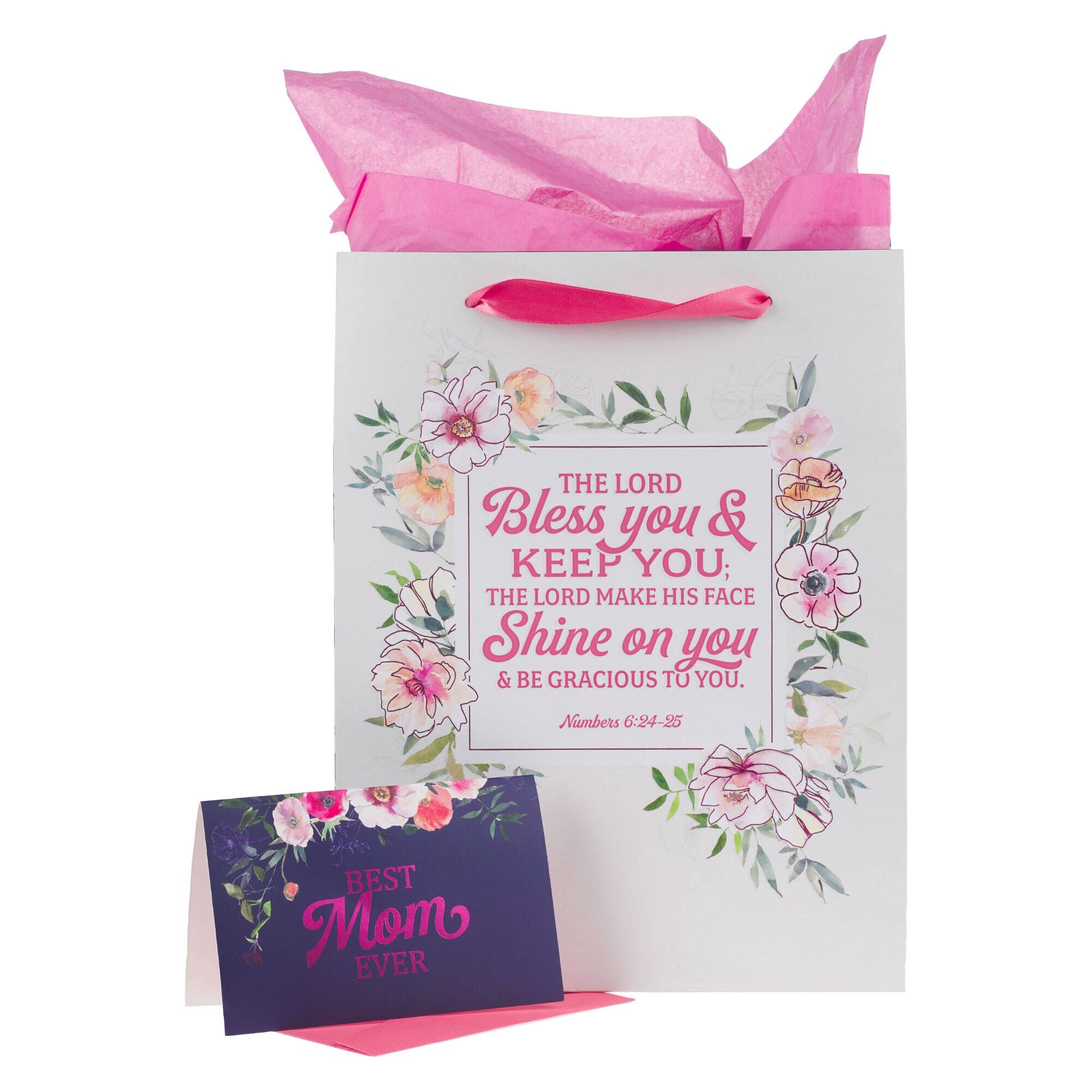 Gift Bag w/ Card LG Portrait Bless You Best Mom Num. 6:24