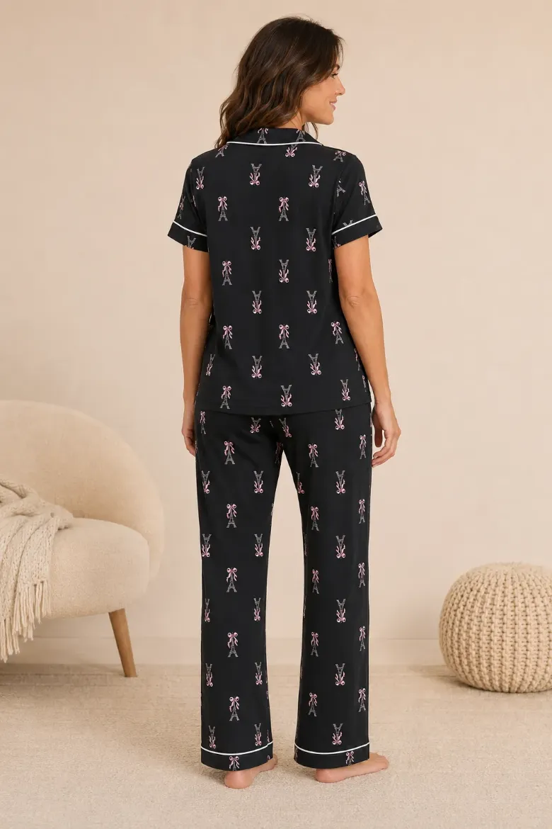 S/S YUMMY TOP & PULL ON PANT PJ SET