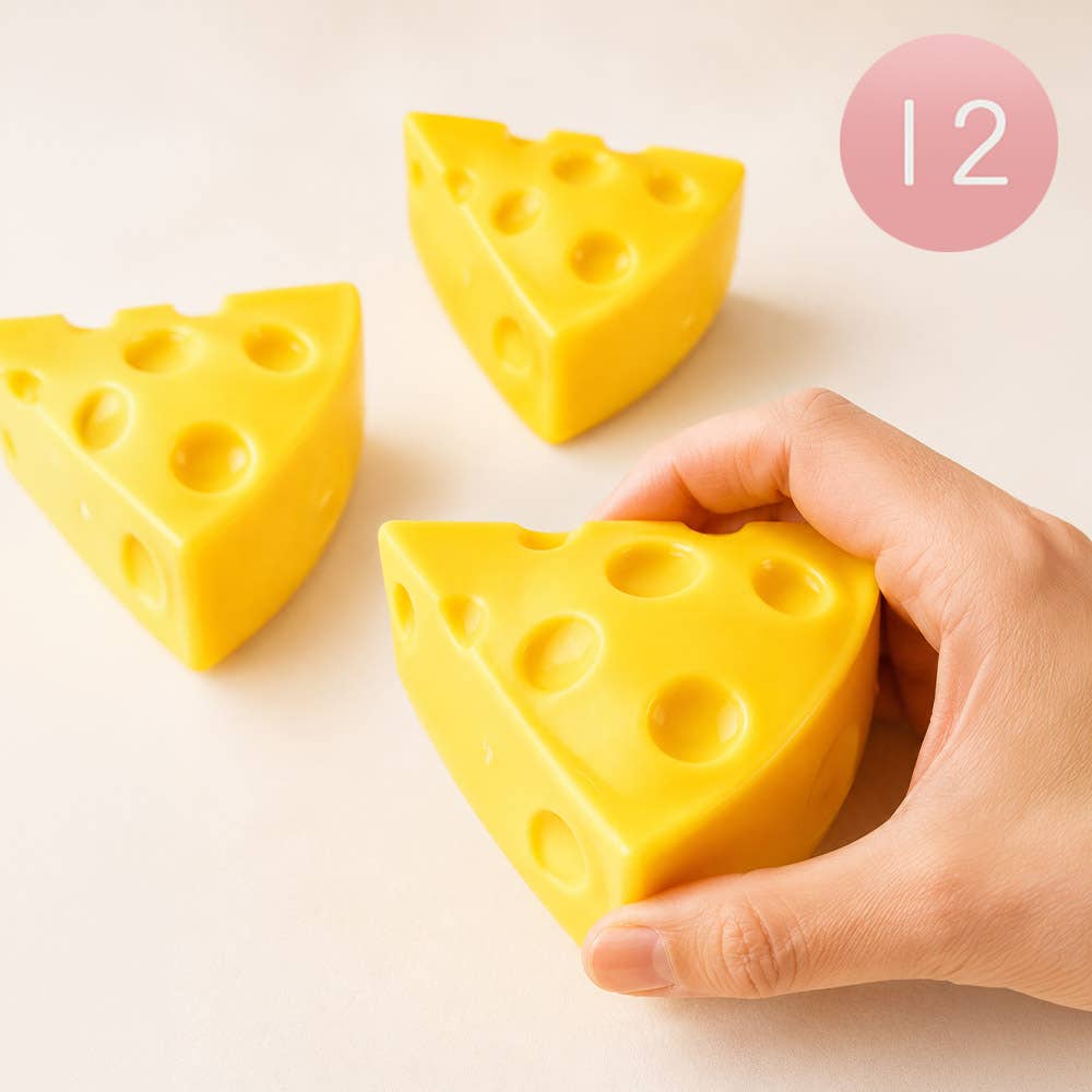 12PCS - Cheese Wedge Squeeze Squishy Stress Relief Toy