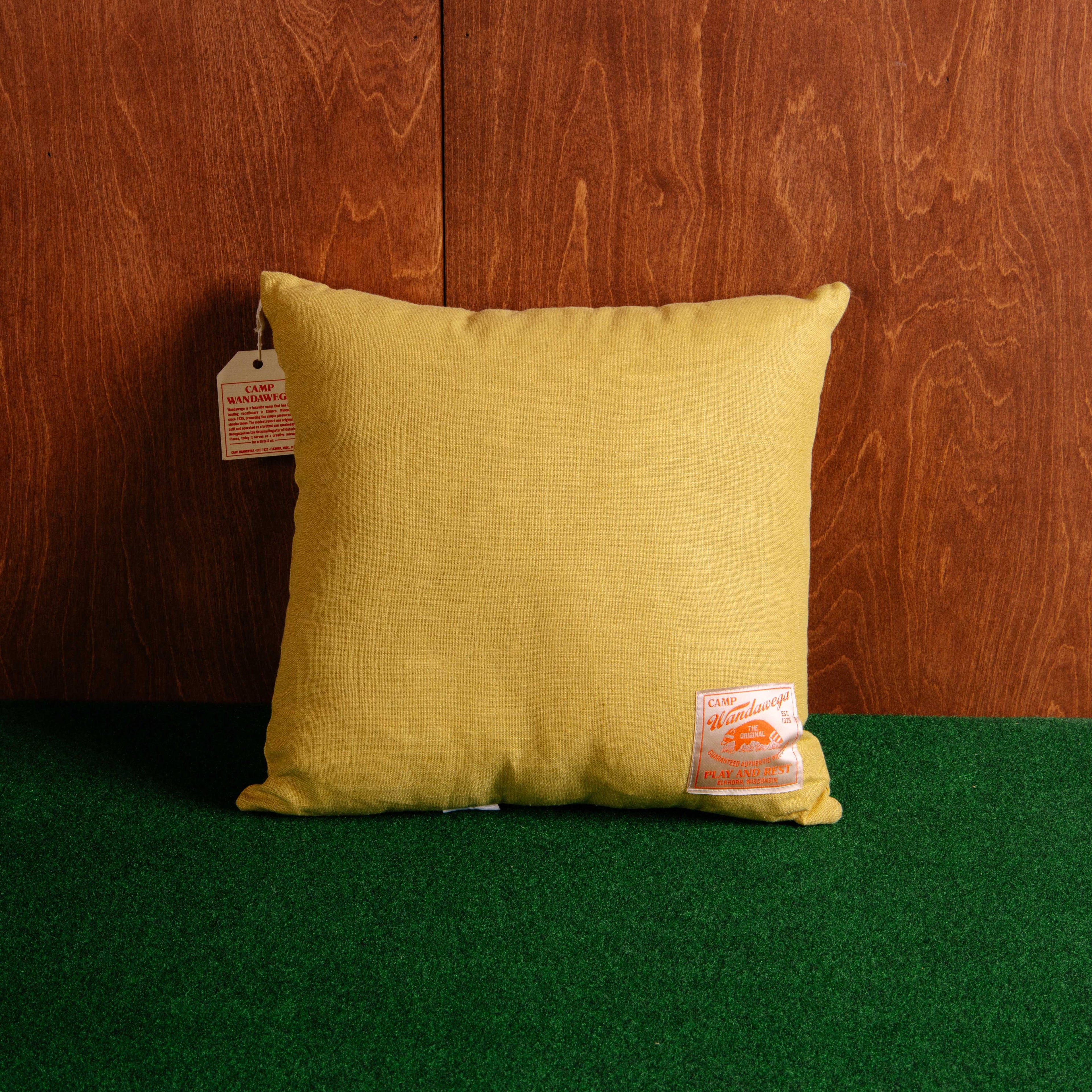 CAMP WANDAWEGA POINTER CHAINSTITCHED PILLOW- Camp W