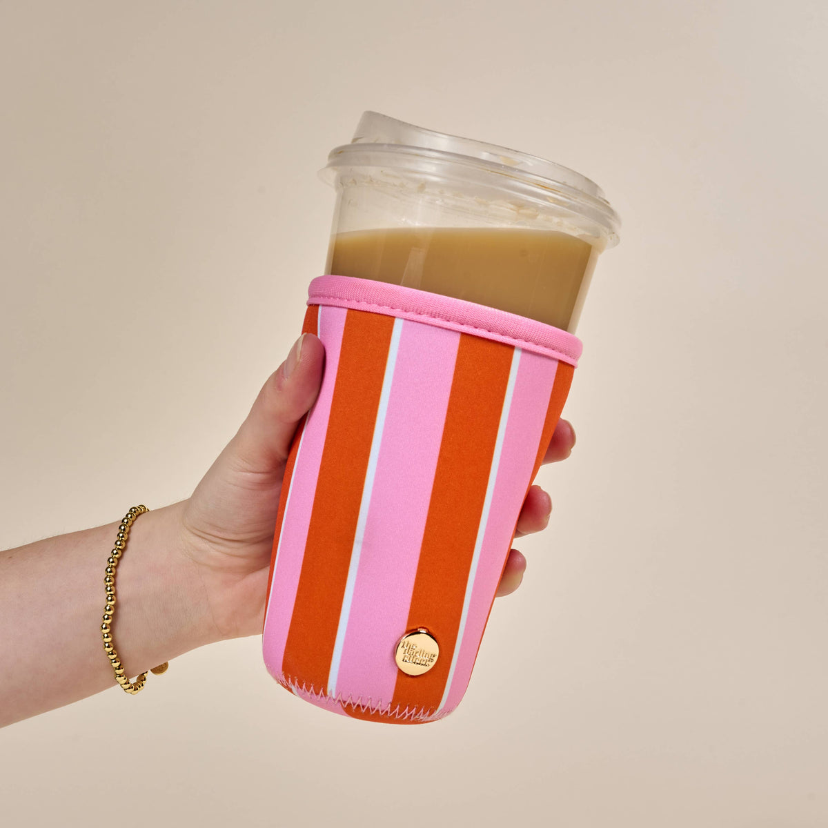 Sip Savvy Drink Sleeve–Large–Sicily Stripes Pink