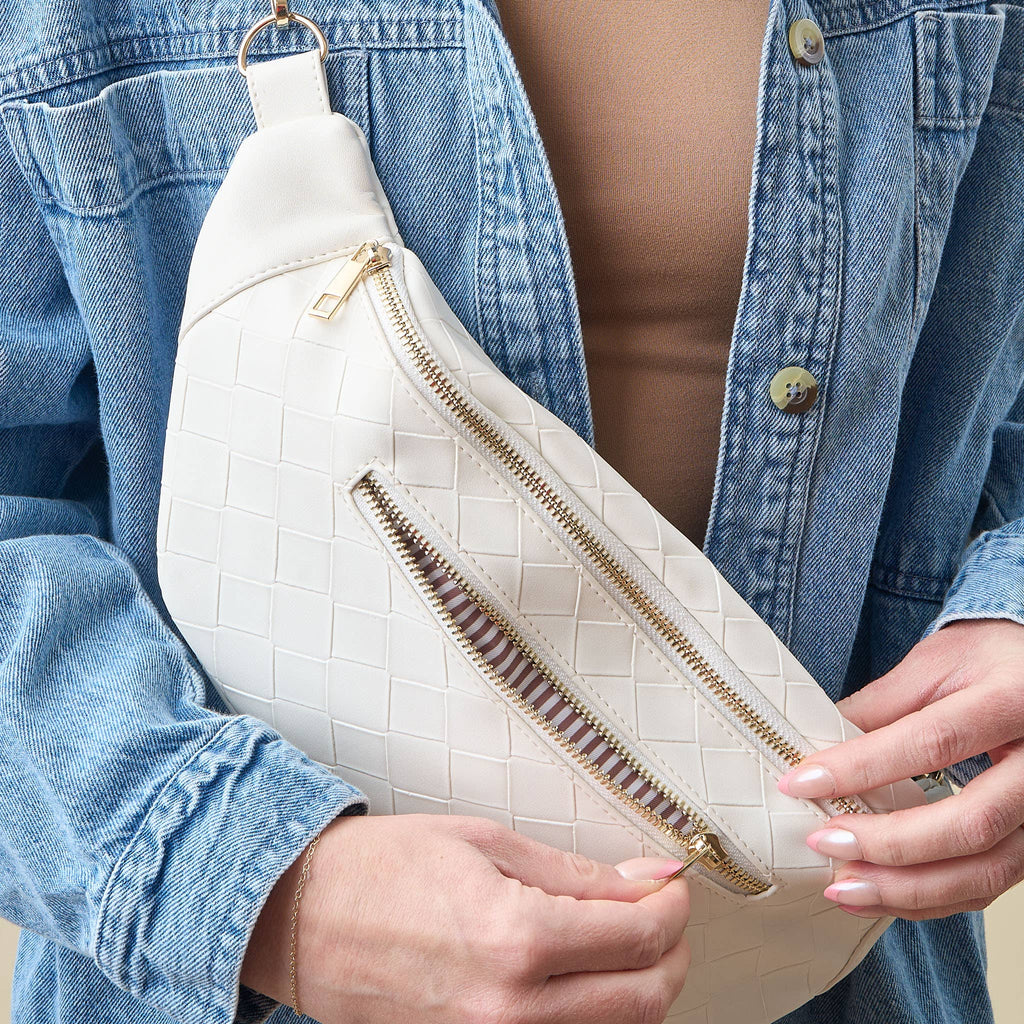 Trendy Luxe Belt Bag-White