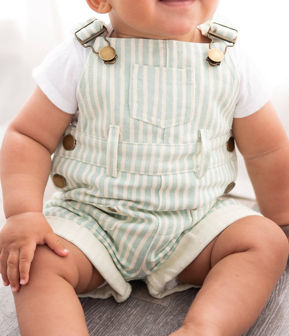 Striped Denim Overall