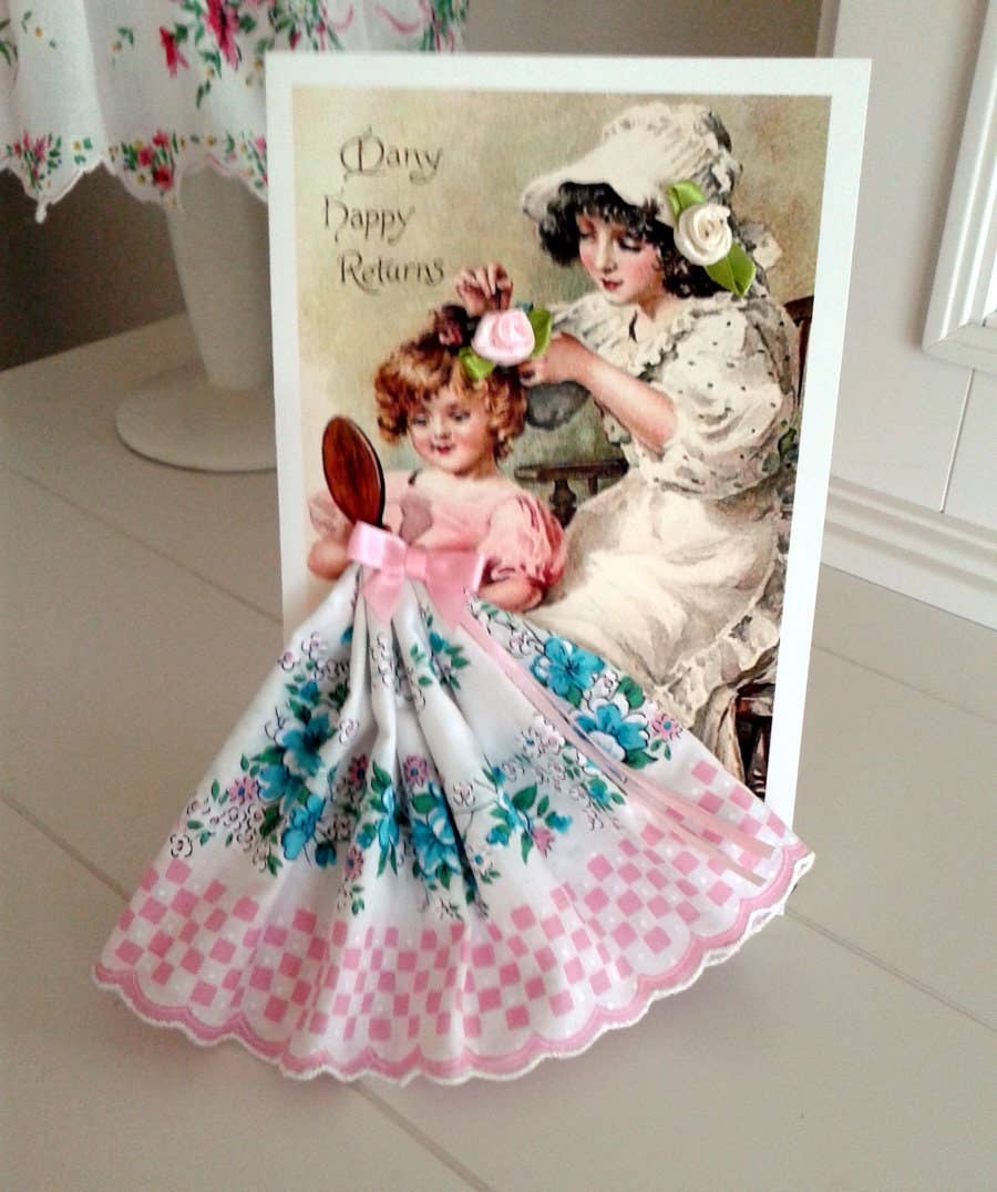 May Mother and Daughter Hankie Card of the Month