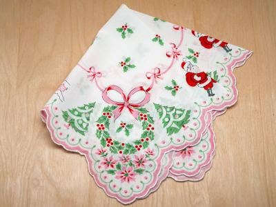 Christmas Teacup Handkerchief Cards