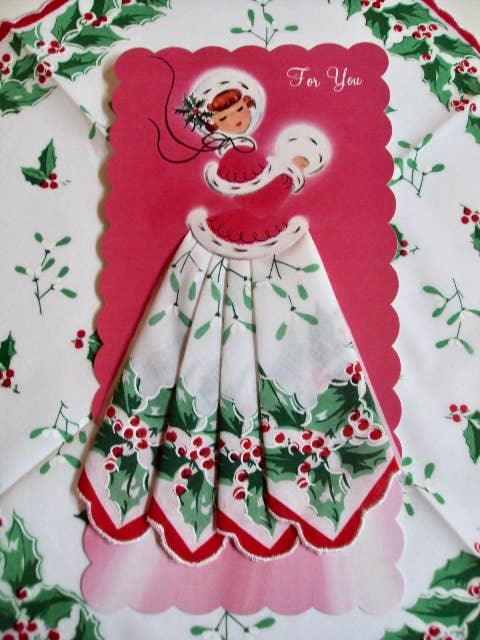 Holiday Lady Keepsake Hankie Card