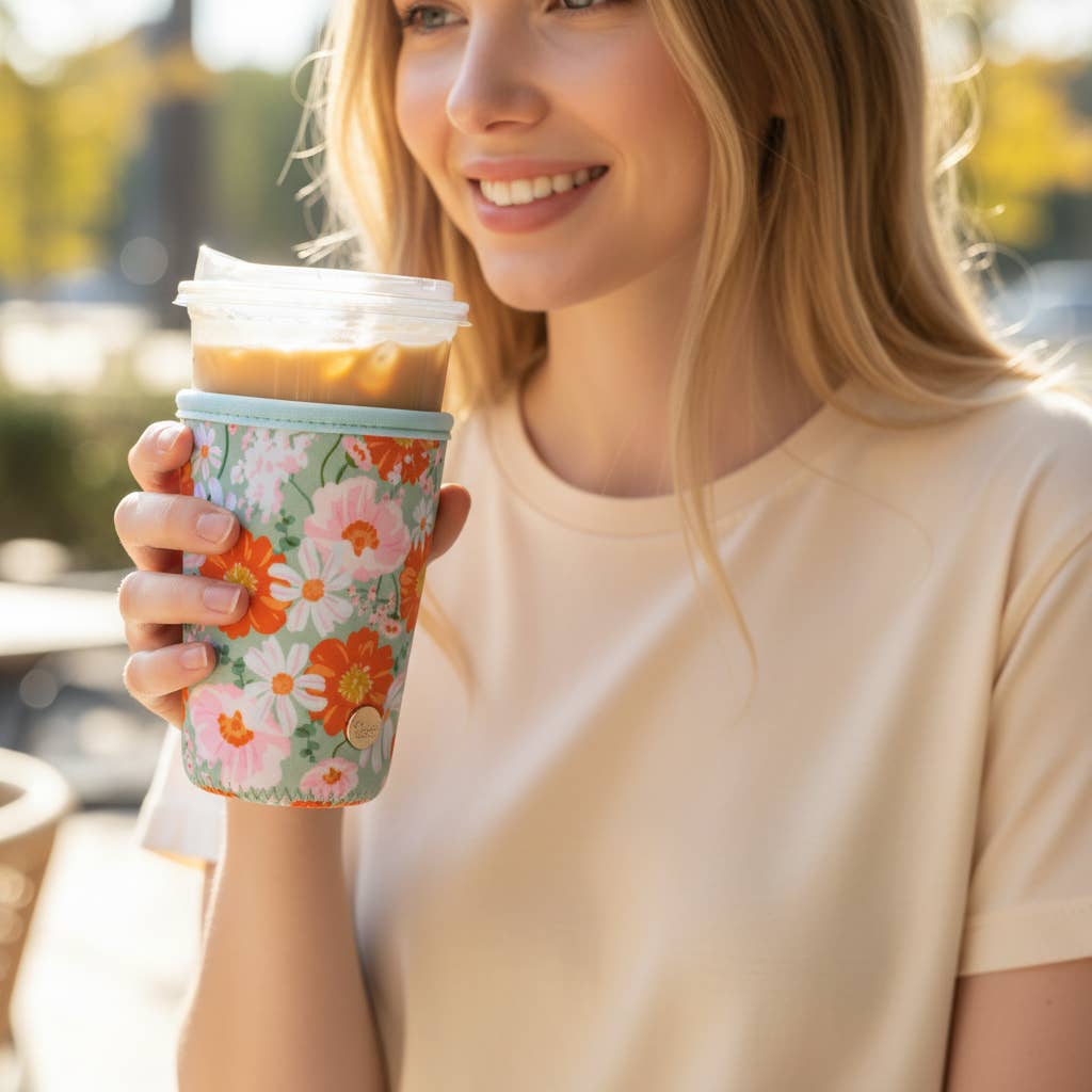 Sip Savvy Drink Sleeve–Large–Bouquet Beauty Sage
