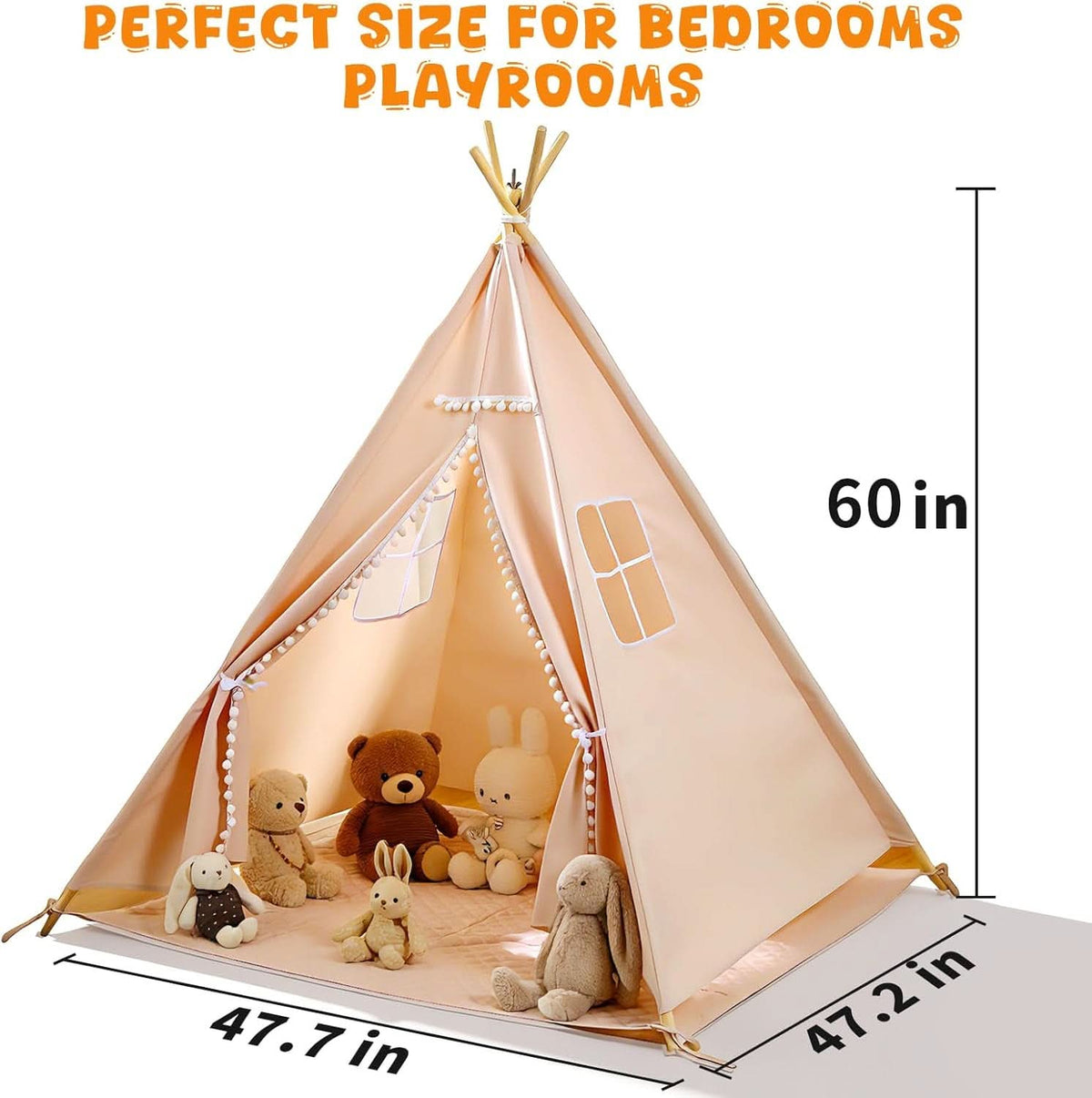 60Inch TeepeeTentWith BBQ Play set Lights Mat Gift Set Included
