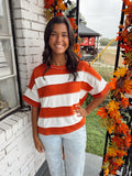 Zenana Burnt Orange Stripe Top