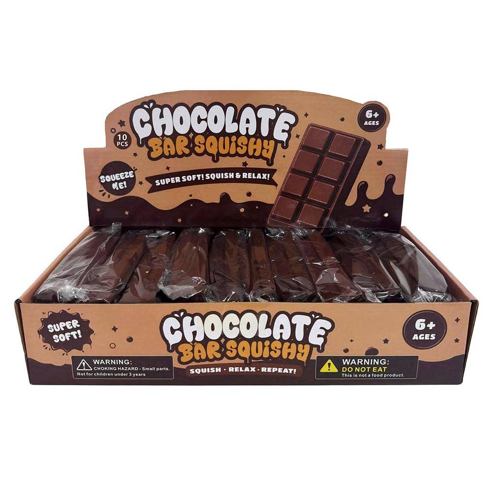 10PCS - Chocolate Bar Squeeze Squishy Stress Relief Toy