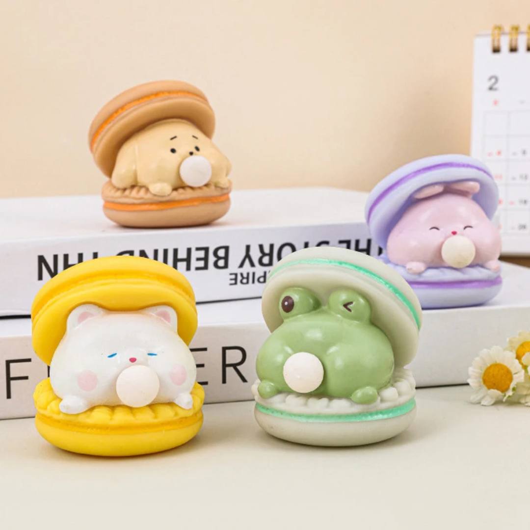 Squishy Toy Cute Animal Spit Bubble Burger, Sensory Fidget Stress Ball