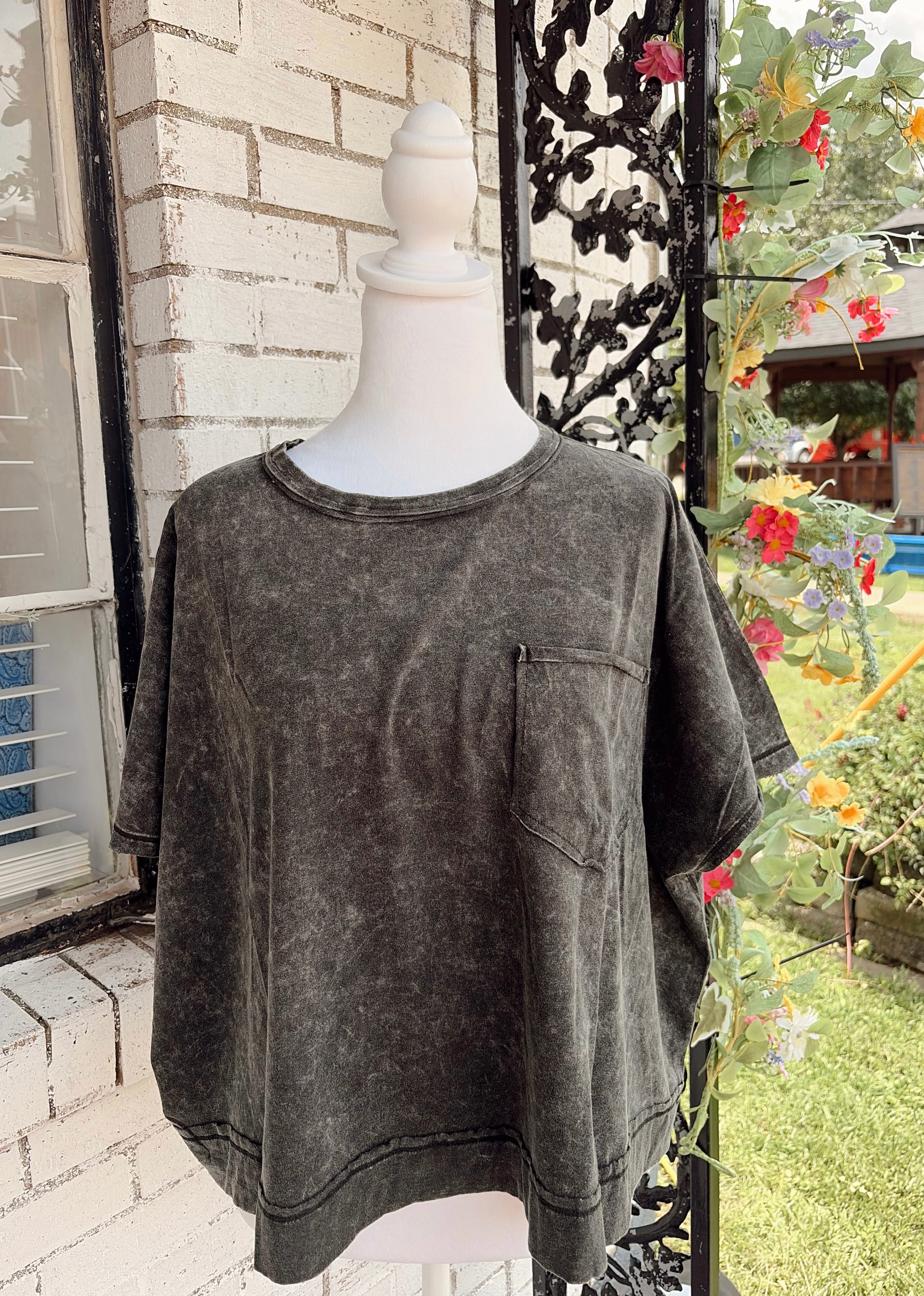 ZENANA Acid Washed Top