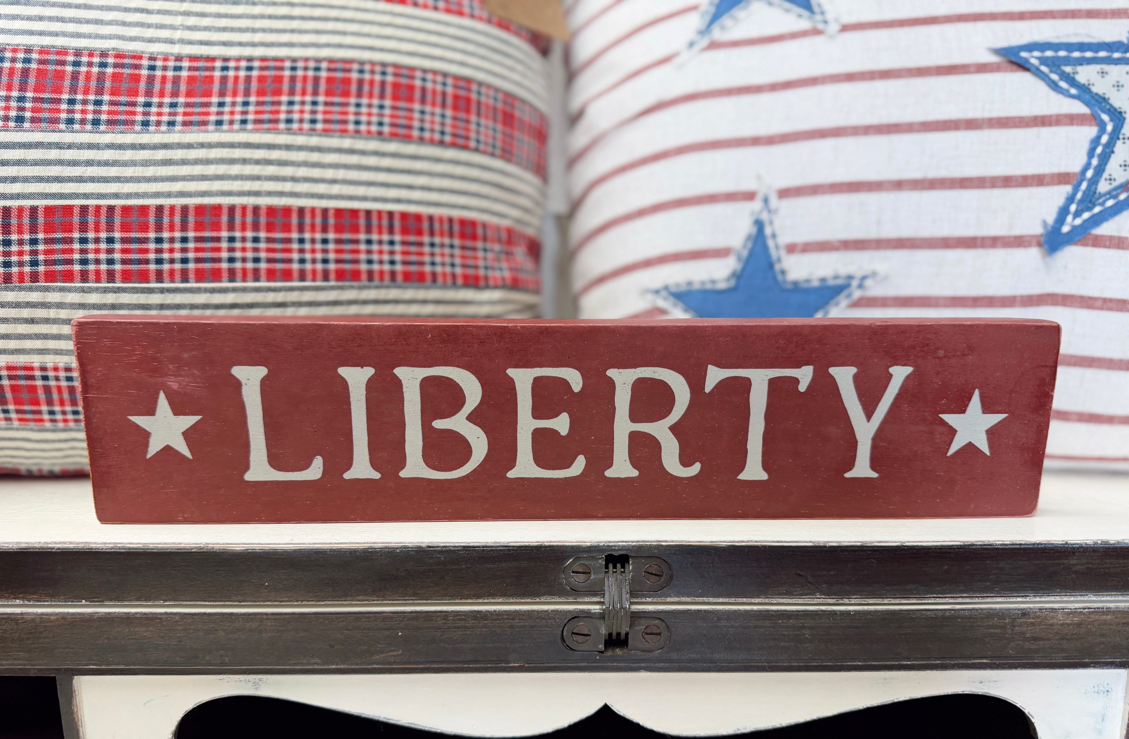 Burgundy Liberty Wooden Sign