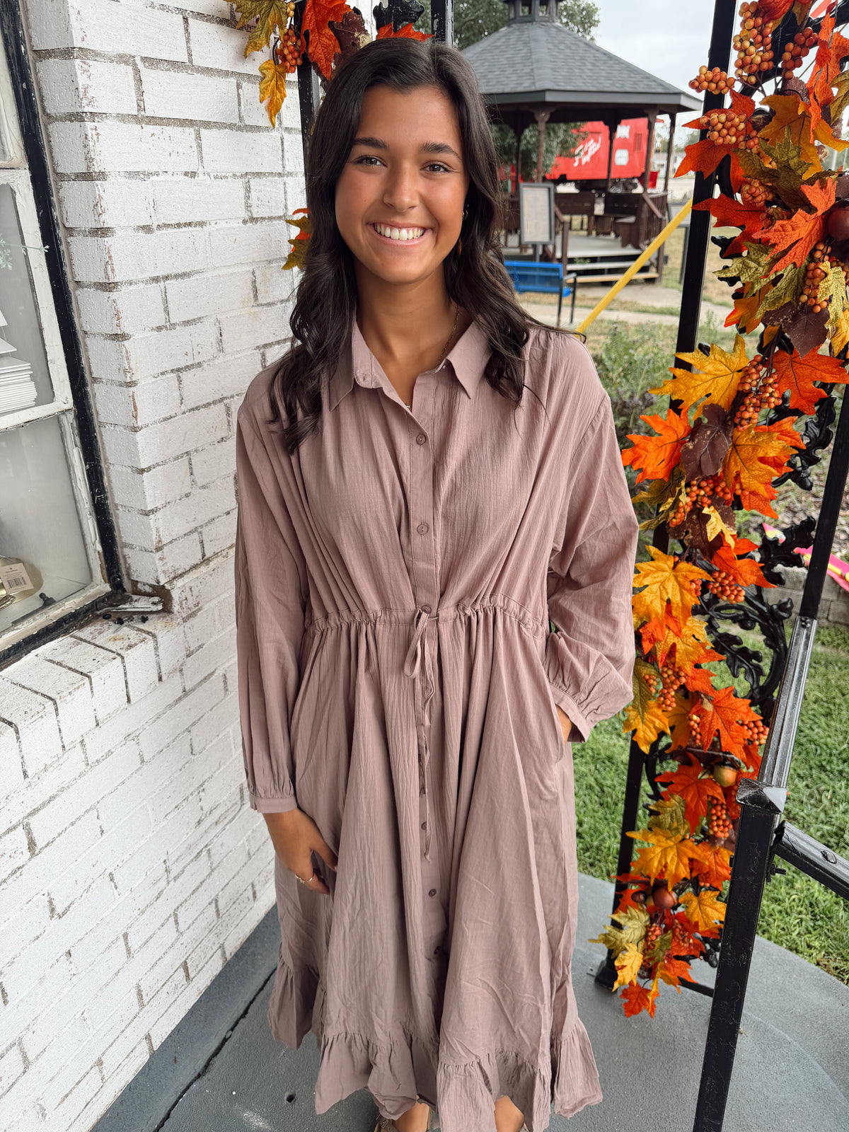 Mauve Shirt Dress