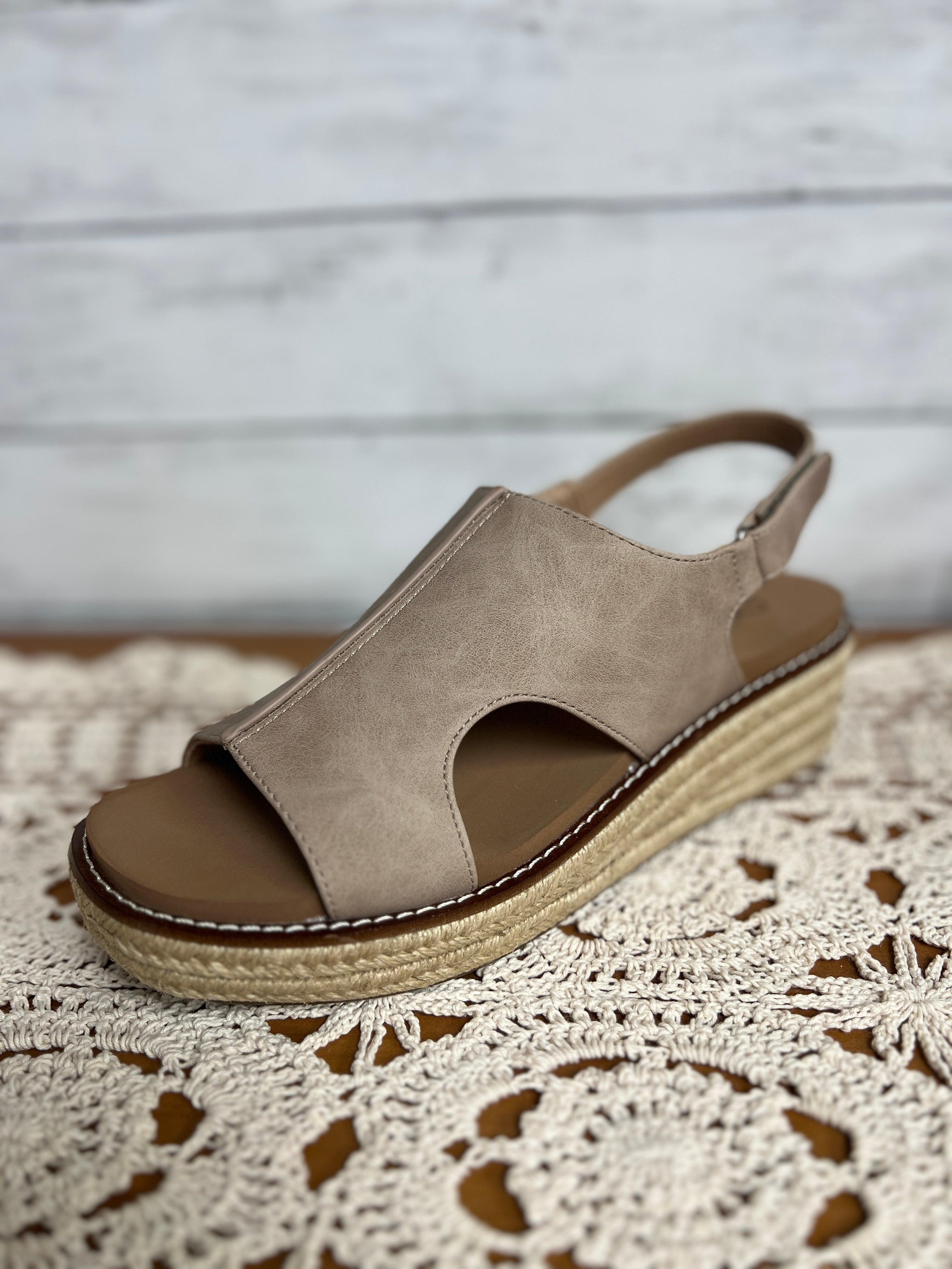 Corkys Ready or Not Taupe Wedges
