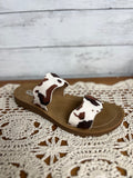 Corkys Brown Cow Print Sandals
