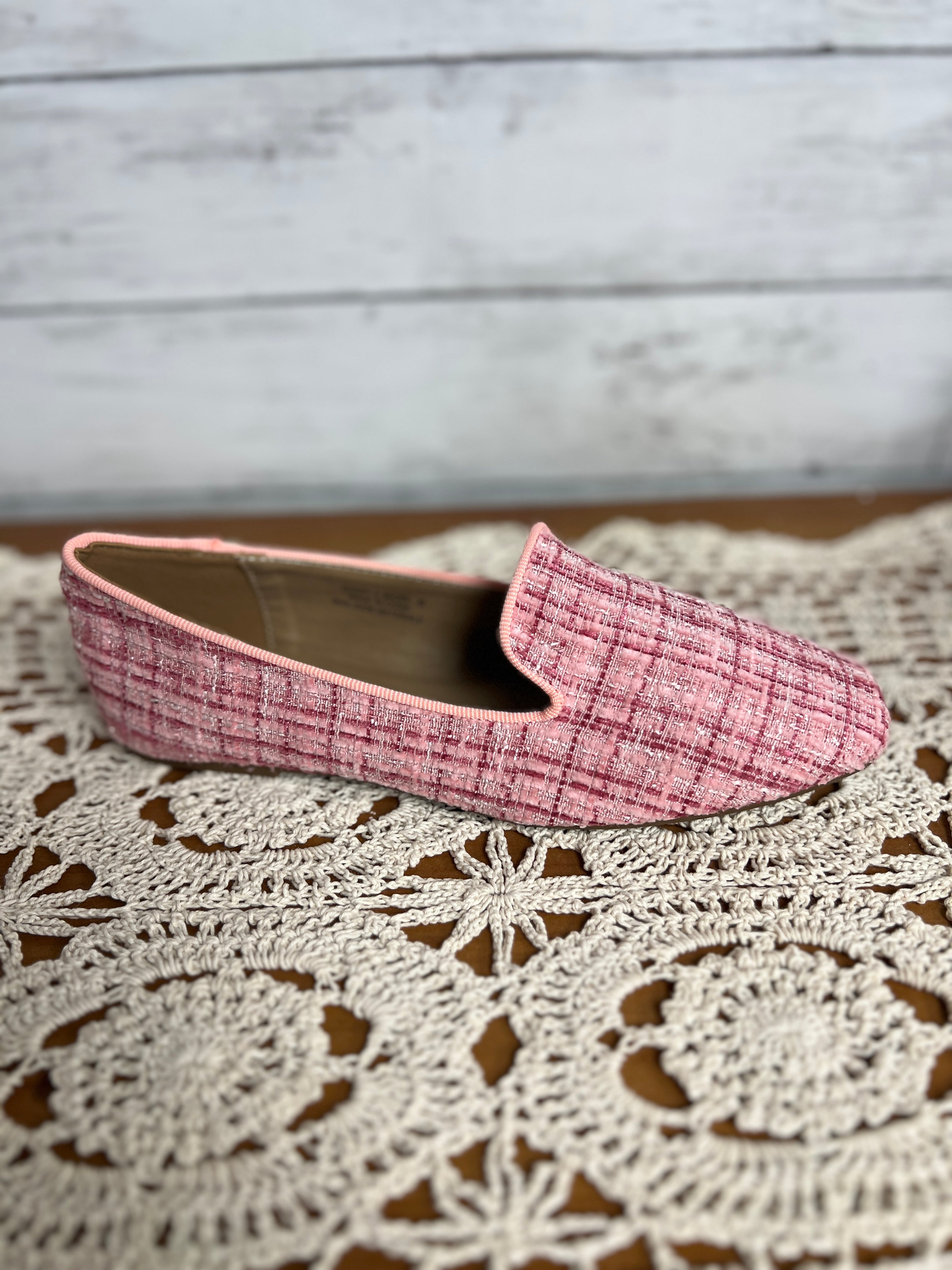 Corkys Pink Tweed Flat Shoes