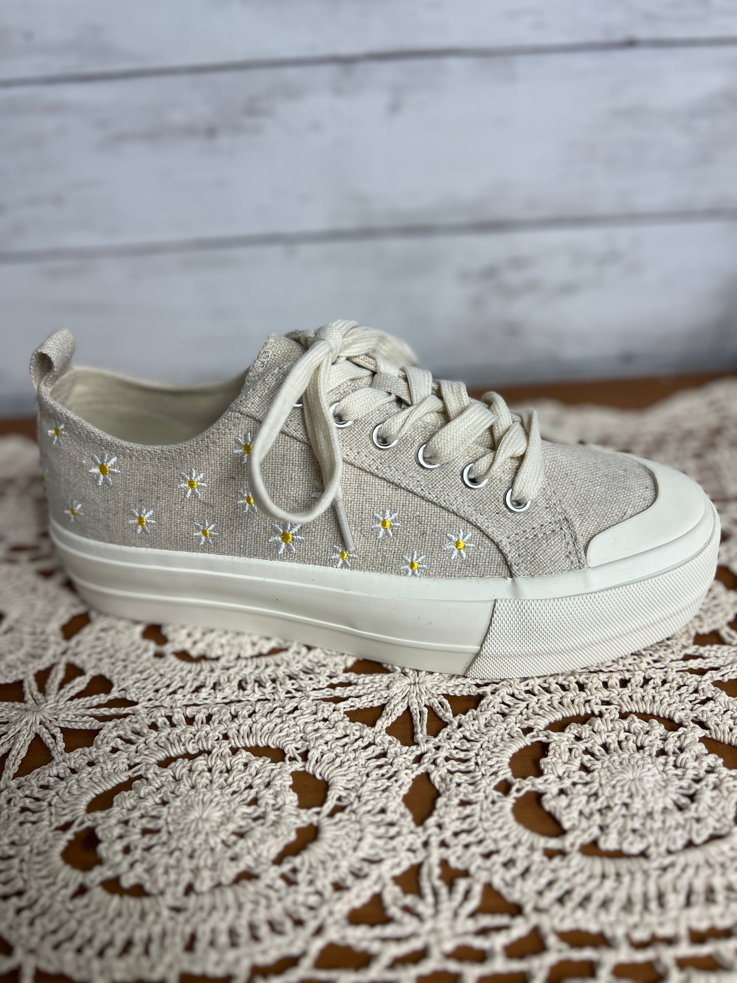 Corkys Tan with Daises Sneakers