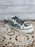 Corkys Black and White Floral Sneakers