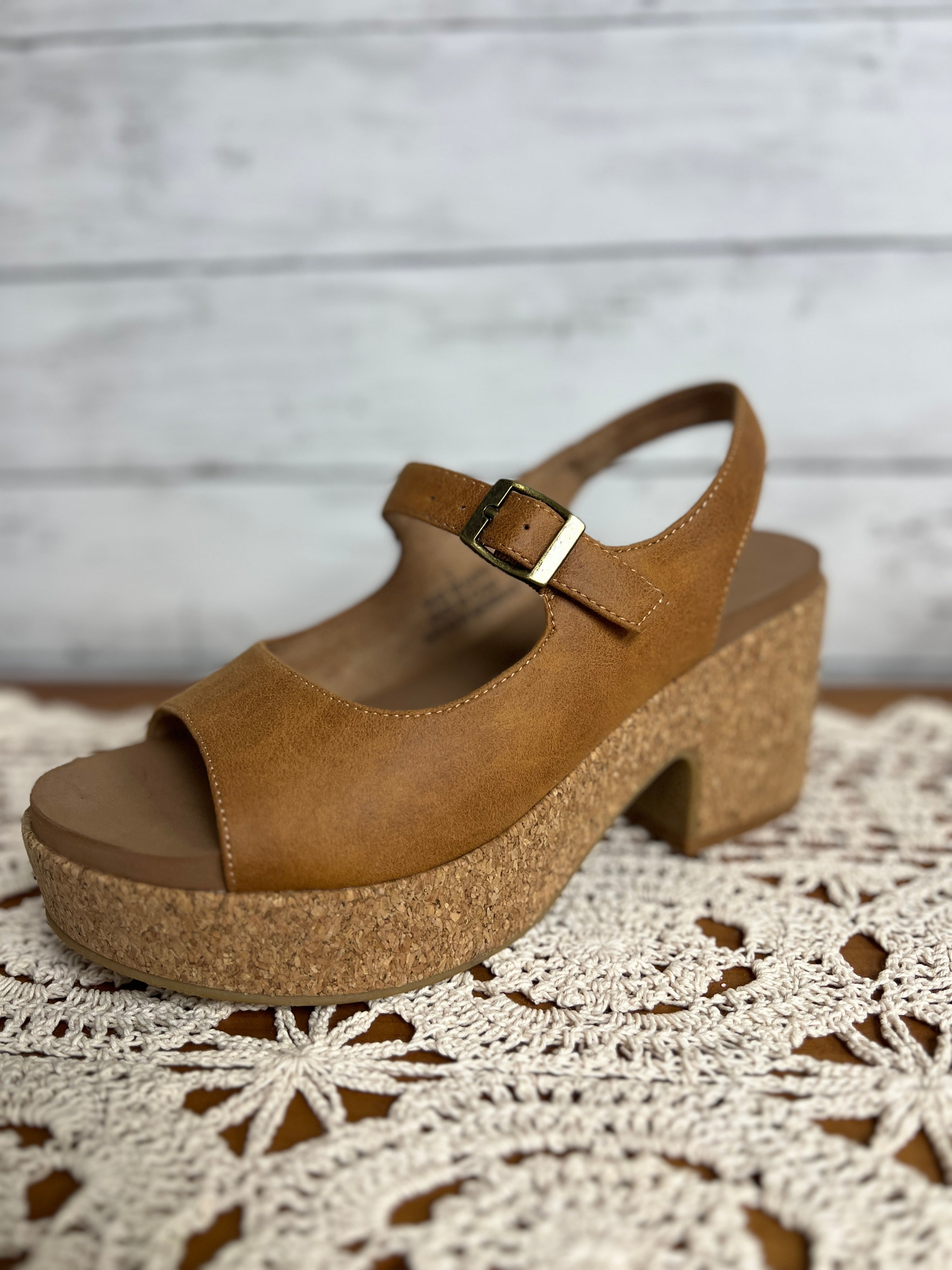Corkys Camel Wedge Shoe