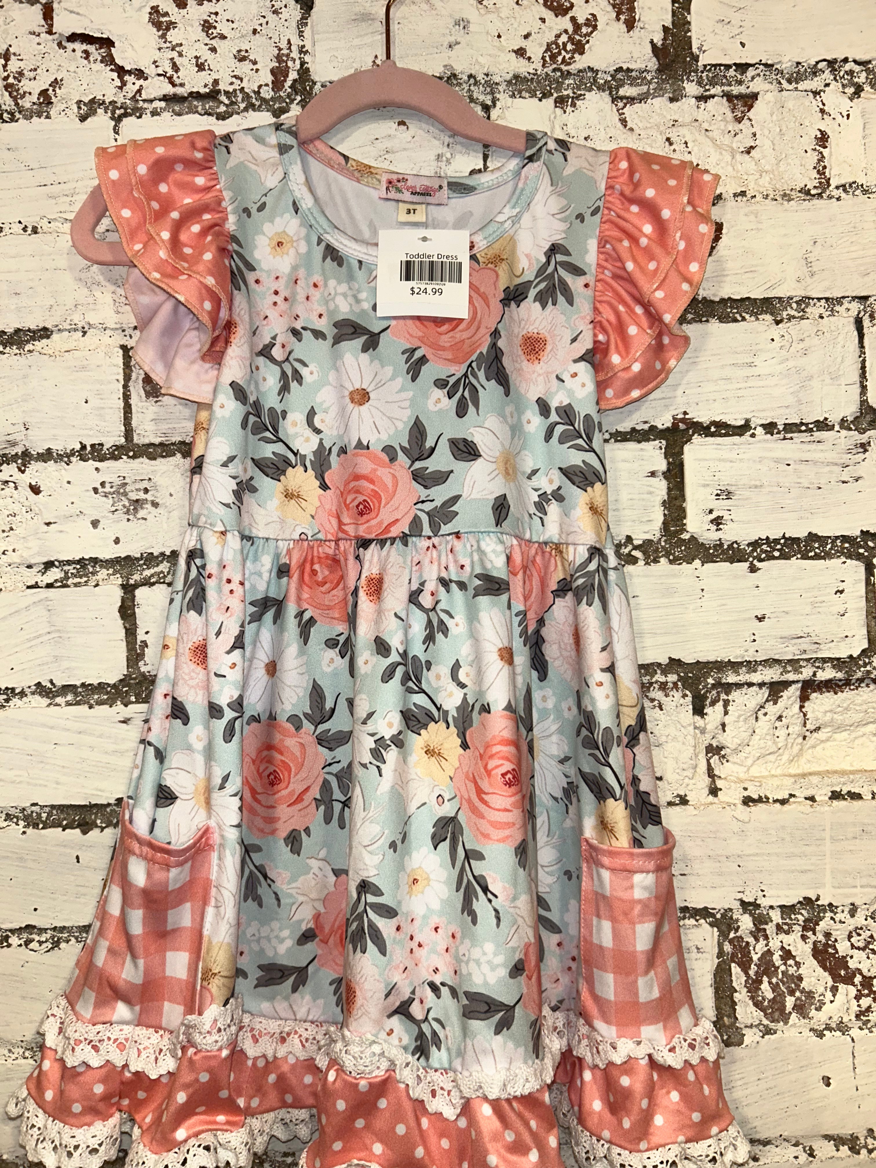 Pink Floral Toddler Dress