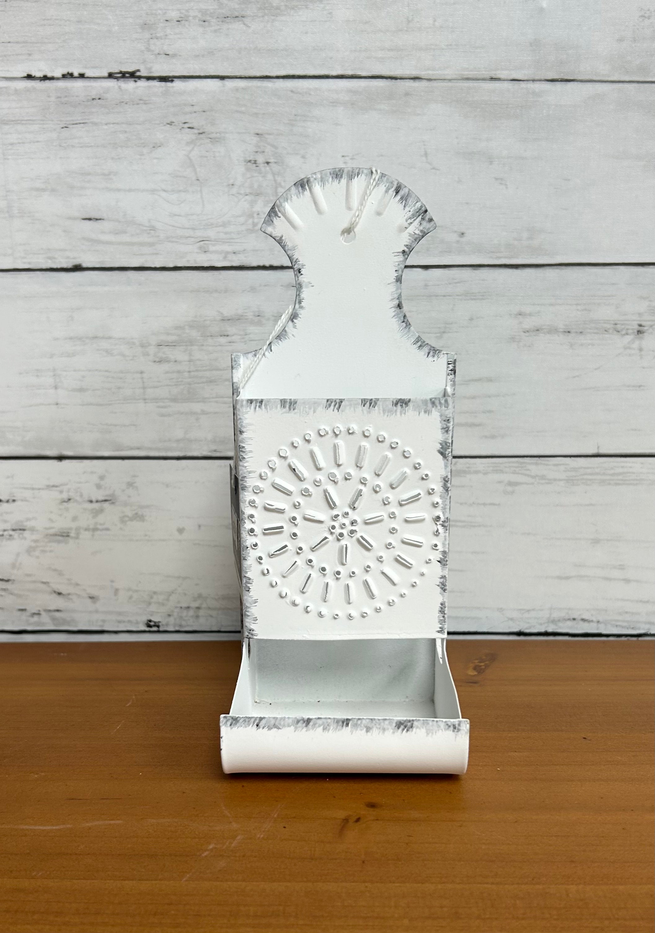 Rustic White Match Box