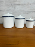 Blue Rim Canisters Set of Three