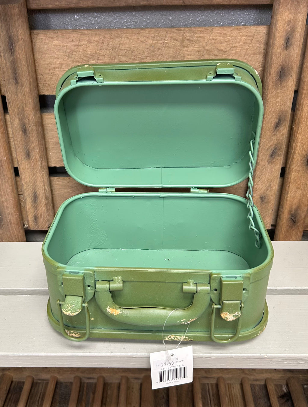 Green suitcase box