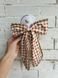 Brown Gingham Hair Bow