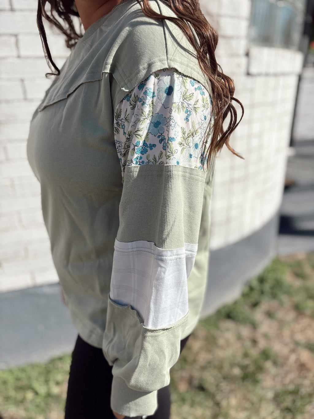 Green Floral Top