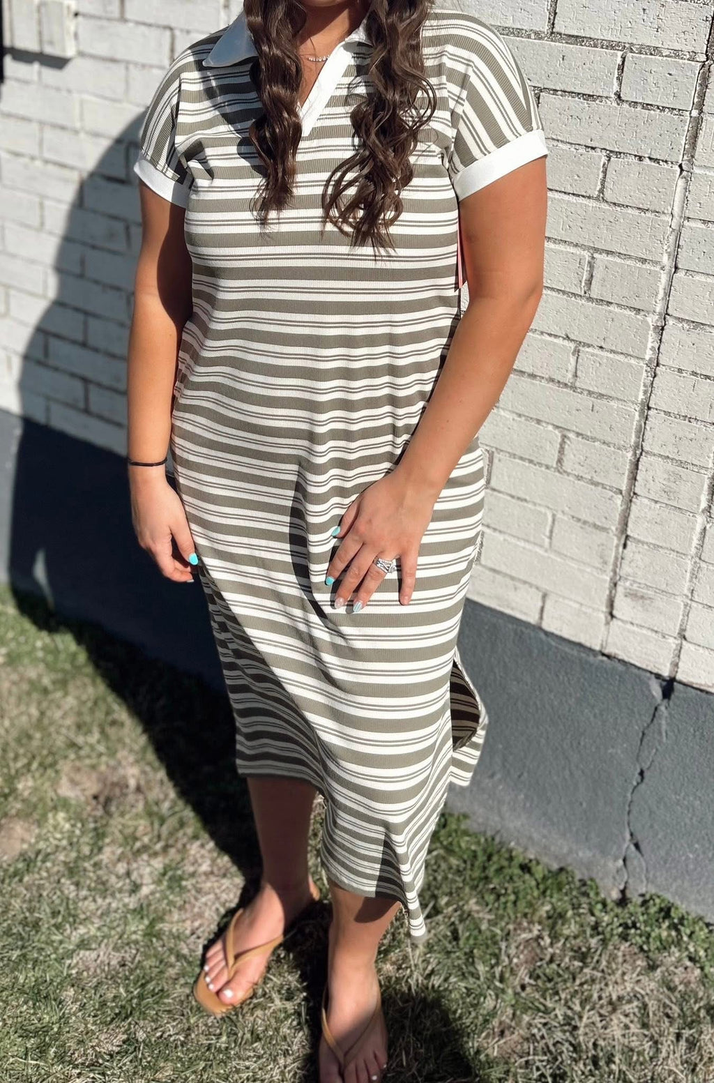 Green Striped Dress