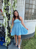 Light Blue Thin Textured Dress