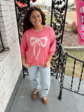 Pink Bow Stitch Top
