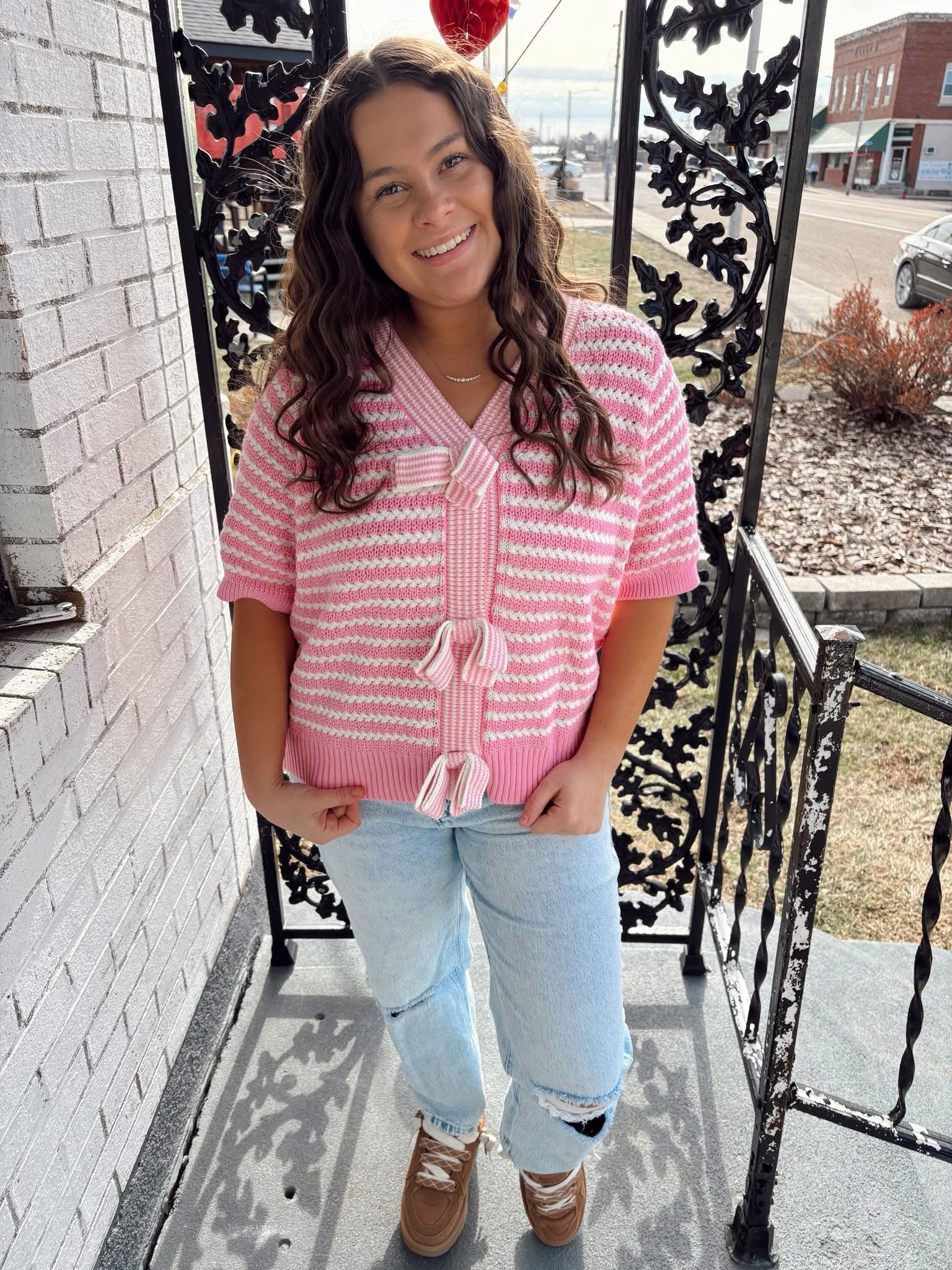 Pink Bow Sweater