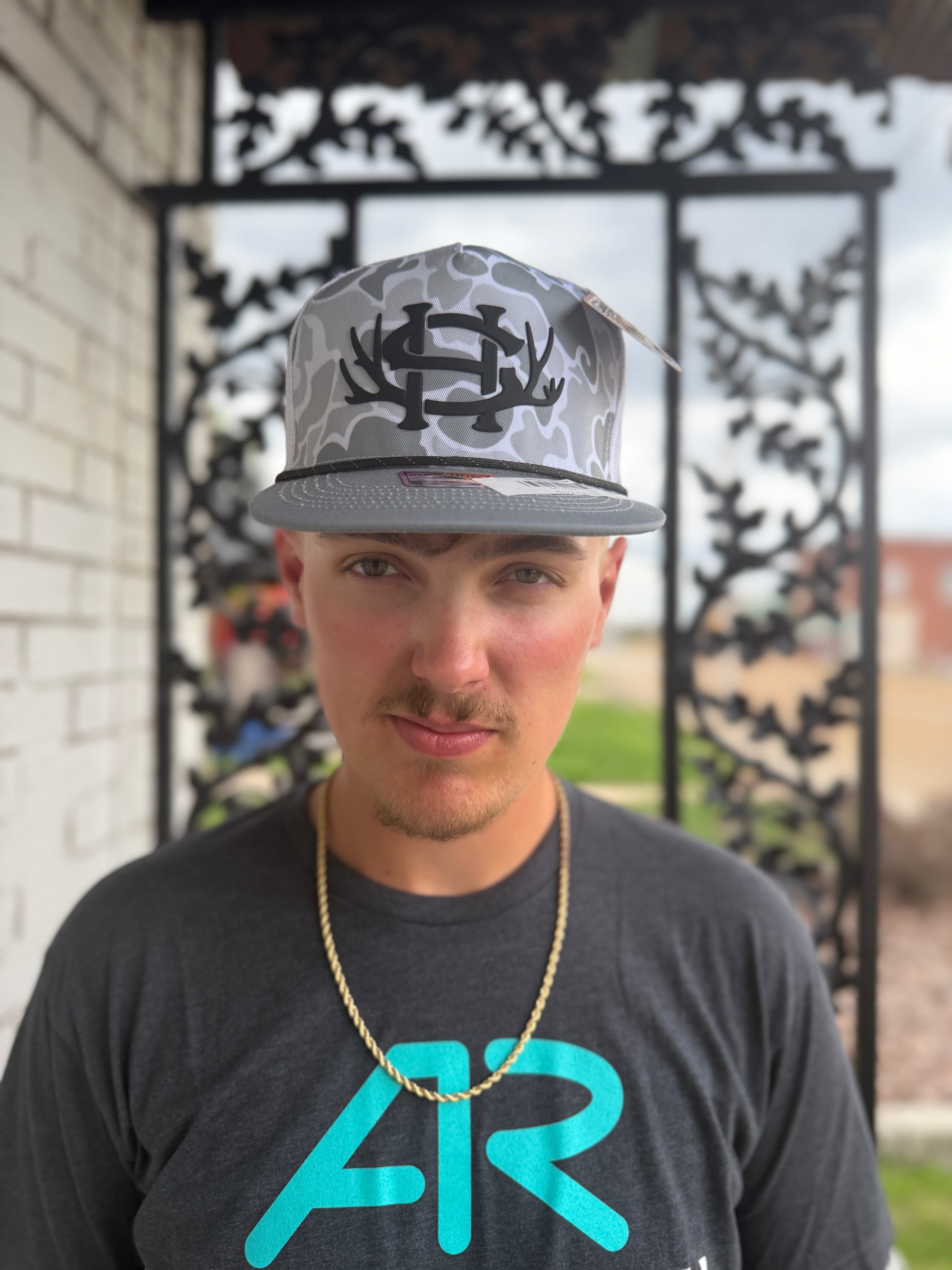 White & Grey Camo Hat