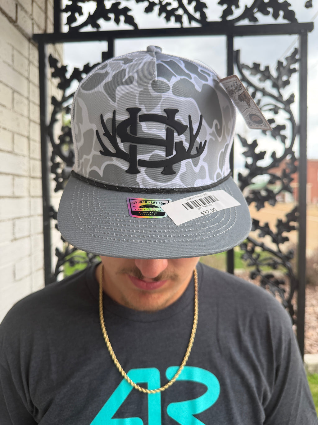 White & Grey Camo Hat