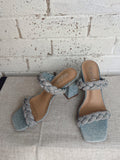 Hey Girl Blue Denim Sparkle Sandals