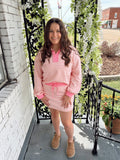 Pink Striped Collared Skort Set