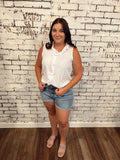 White V Neck Tank Top