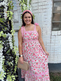 Pink Floral Lace Dress
