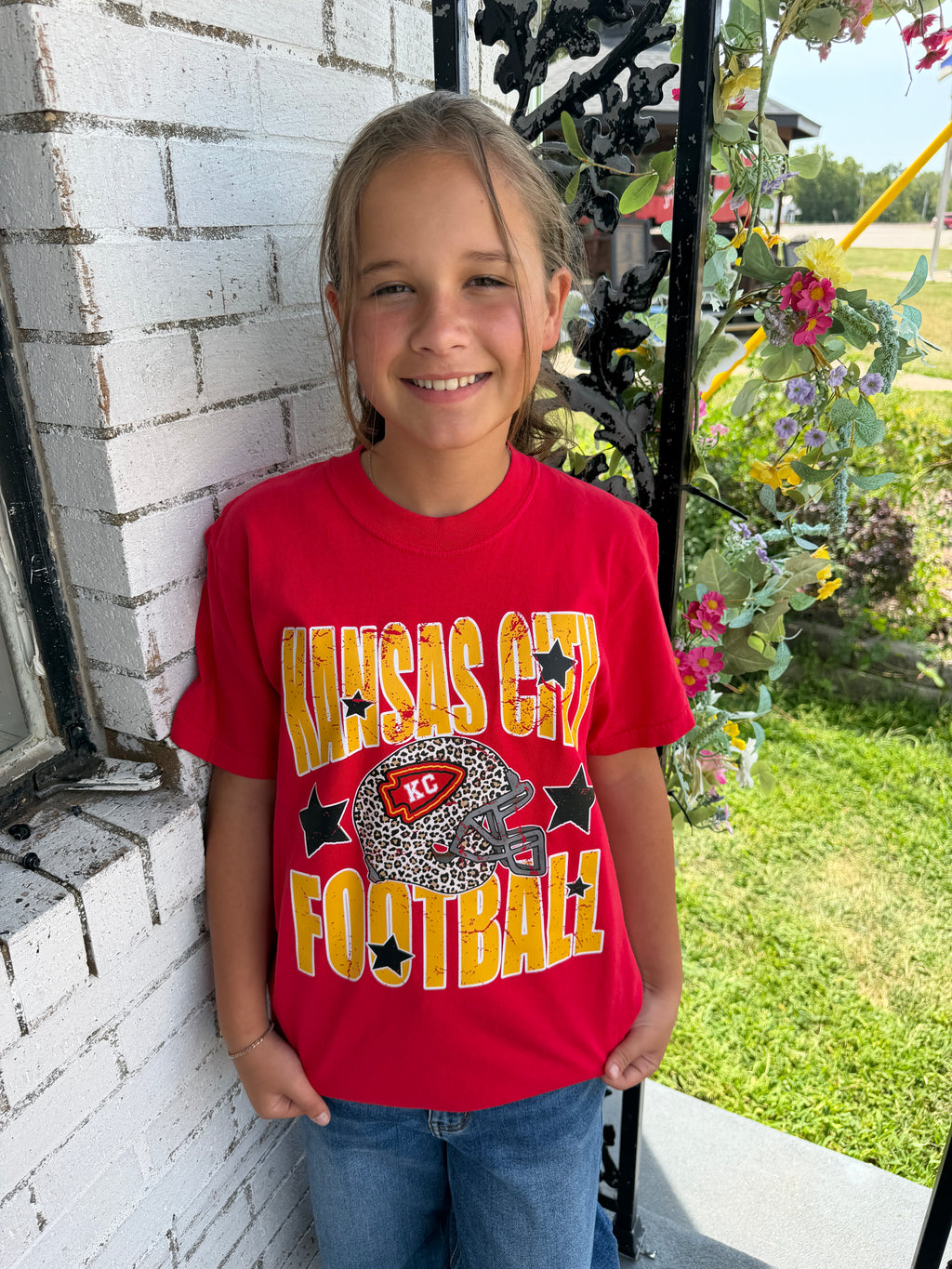 KANSAS CITY FOOTBALL FAVE STARS TEE (RED CC)